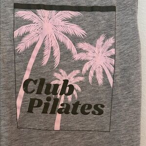 Club Pilates Gray and Pink Muscle Tee